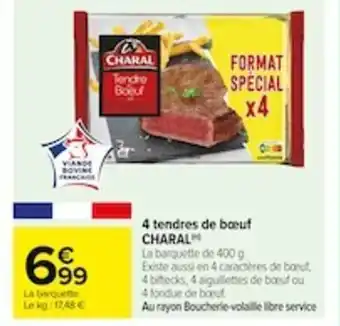 Carrefour 4 tendres de boeuf offre