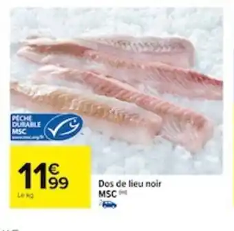 Carrefour Dos de lieu noir MSC offre