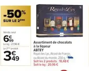 Carrefour Assortiment de chocolats à la liqueur ABTEY offre