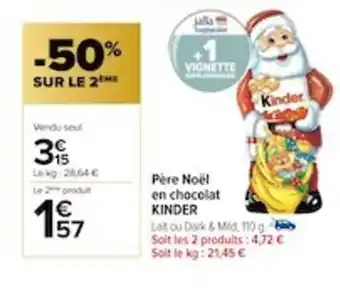 Carrefour Père Noël en chocolat offre