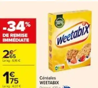 Carrefour Céréales WEETABIX offre