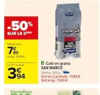 Carrefour Café en grains SAN MARCO offre