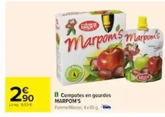 Carrefour Compotes en gourdes MARPOM'S offre