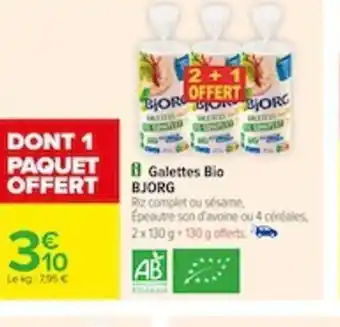 Carrefour Galettes Bio BJORG offre
