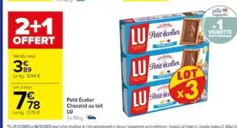Carrefour Petit Écolier Chocolat au lait offre