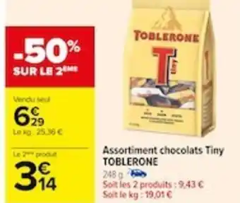 Carrefour Assortiment chocolats Tiny TOBLERONE offre