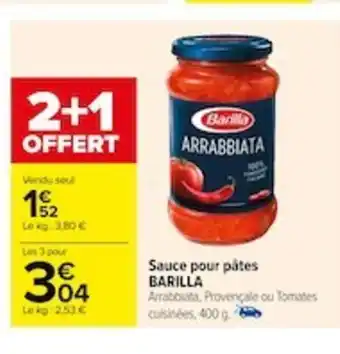 Carrefour Sauce pour pâtes BARILLA offre