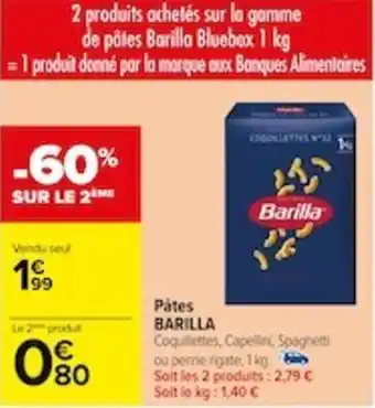 Carrefour Pâtes BARILLA offre