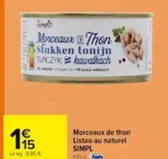 Carrefour Morceaux de thon Listao au naturel offre