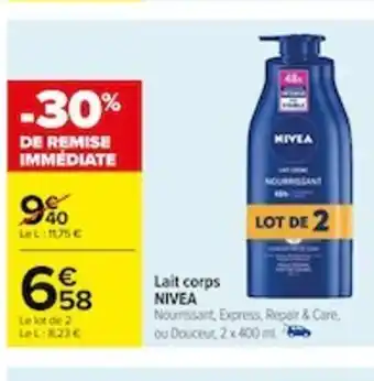 Carrefour Lait corpsnivea offre