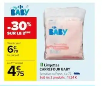 Carrefour Lingettes CARREFOUR BABY offre