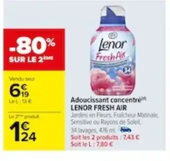 Carrefour Adoucissant concentré LENOR FRESH AIR offre