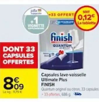 Carrefour Capsules lave-vaisselle Ultimate Plus offre
