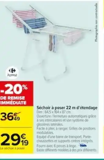 Carrefour Séchoir à poser 22 m d'étendage offre