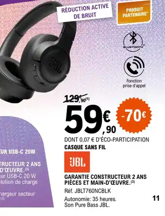 E.Leclerc CASQUE SANS FIL offre