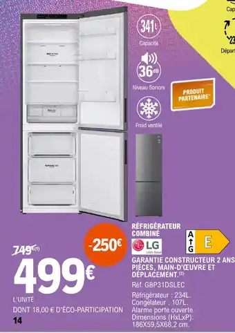 E.Leclerc RÉFRIGÉRATEUR COMBINÉ offre