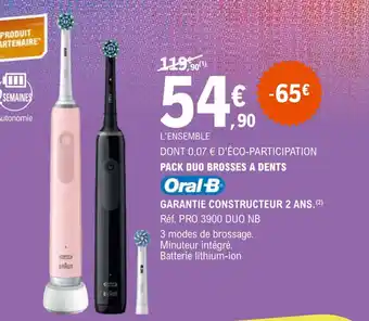 E.Leclerc PACK DUO BROSSES A DENTS offre