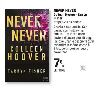 NEVER NEVER Colleen Hoover - Tarryn Fisher HarperCollins poche