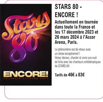 Actuellement en tournée dans toute la France et les 17 décembre 2023 et 26 mars 2024 à l'Accor Arena, Paris.