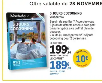 E.Leclerc Espace Culturel 3 JOURS COCOONING offre