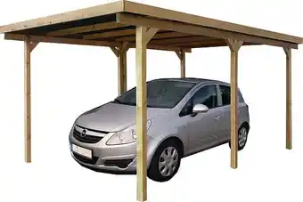 Bricomarché Carport toit plat en bois couverture - pvc - 3x5m offre