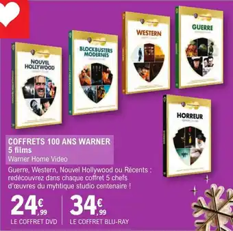 E.Leclerc Espace Culturel COFFRETS 100 ANS WARNER 5 films offre