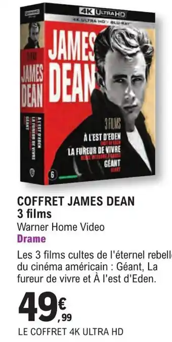 E.Leclerc Espace Culturel COFFRET JAMES DEAN 3 films offre