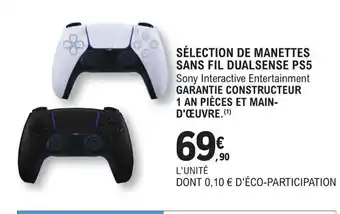 E.Leclerc Espace Culturel SÉLECTION DE MANETTES SANS FIL DUALSENSE PS5 offre
