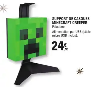 SUPPORT DE CASQUES MINECRAFT CREEPER