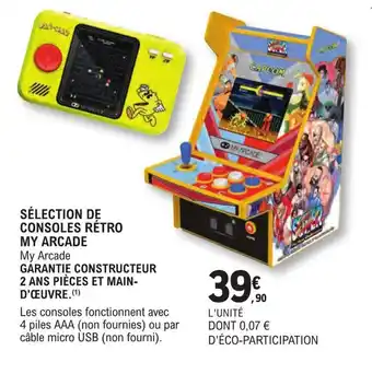 E.Leclerc Espace Culturel SÉLECTION DE CONSOLES RÉTRO MY ARCADE offre