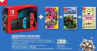 E.Leclerc Espace Culturel CONSOLE SWITCH + 1 JEU AU CHOIX Nintendo offre