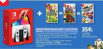E.Leclerc Espace Culturel CONSOLE SWITCH (Modèle OLED) + 1 JEU AU CHOIX Nintendo offre
