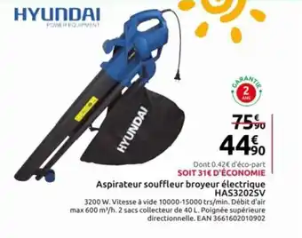 Mr Bricolage Aspirateur souffleur broyeur électrique HAS3202SV offre