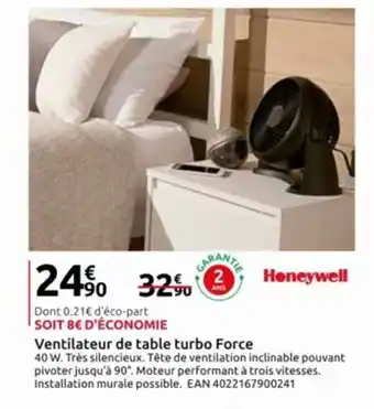 Mr Bricolage Ventilateur de table turbo Force offre
