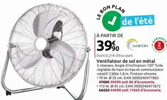 Mr Bricolage Ventilateur de sol en métal offre