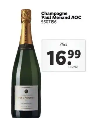 Lidl Champagne Paul Menand AOC offre