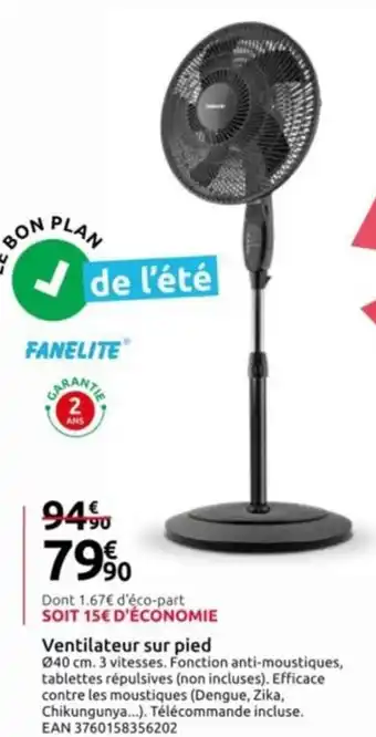 Mr Bricolage Ventilateur sur pied Ø40 cm. offre