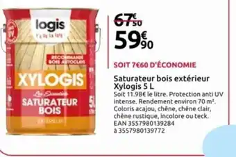 Mr Bricolage Saturateur bois extérieur Xylogis 5 L offre