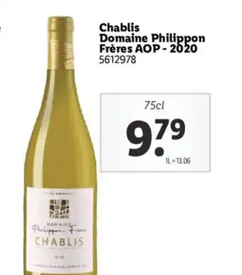 Lidl Chablis Domaine Philippon frères AOP 2020 offre