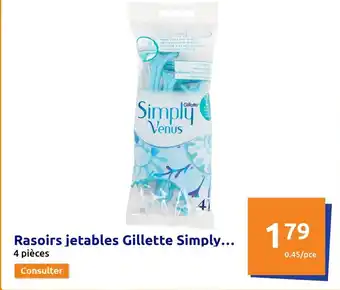 Action Rasoirs jetables Gillette Simply... offre