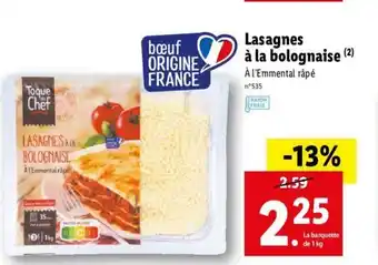Lidl Lasagnes à la bolognaise offre