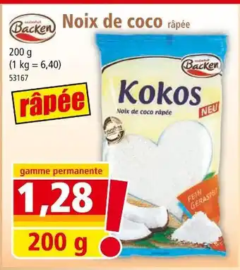 Norma Backen noix de coco râpée offre