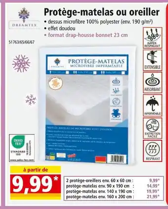 Norma Dreamtex protège-matelas ou oreiller offre
