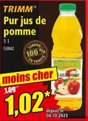 Norma Trimm pur jus de pomme offre