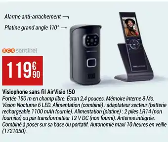Bricorama Scs sentinel visiophone sans fil airvisio 150 offre
