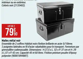 Bricorama Malles métal noir offre