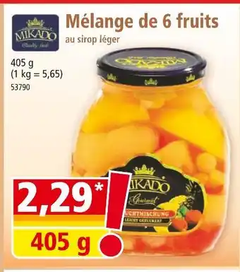 Norma Mikado mélange de 6 fruits au sirop léger offre