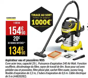 Bricorama Karcher aspirateur eau et poussières wd5 offre