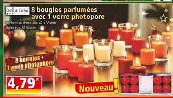 Norma Bella casa 8 bougies parfumées avec 1 verre photopore offre