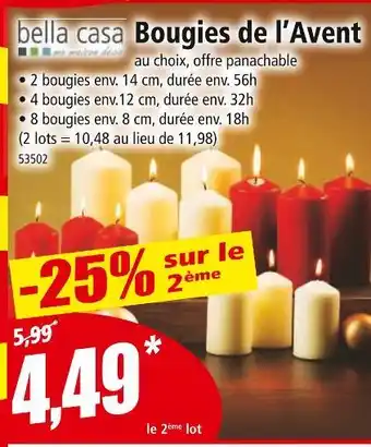 Norma Bella casa bougies de l’avent offre